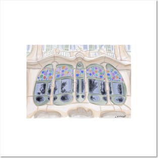 casa balto ecopop gaudi art architectural sketch spanish art Posters and Art